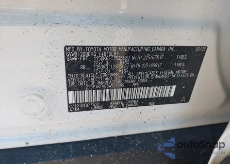 2025 Toyota Rav4 Xle from USA, damaged, VIN 2T3P1RFV8SW521095